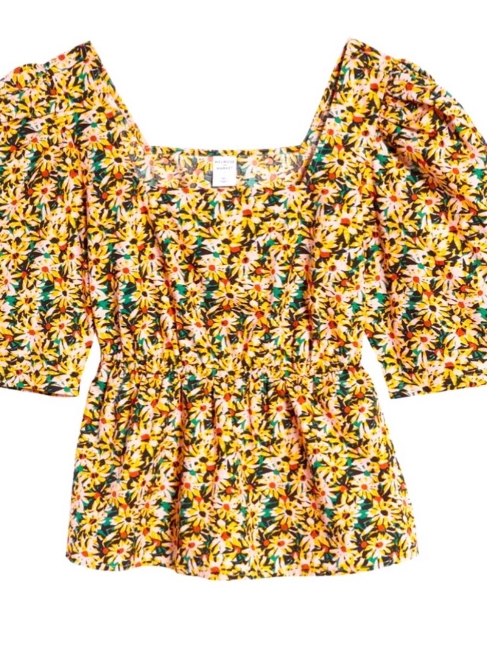 MELROSE AND MARKET floral square neck cotton top